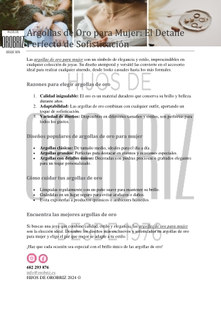 Argollas de Oro para Mujer