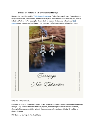 Embrace the Brilliance of Lab-Grown Diamond Earrings