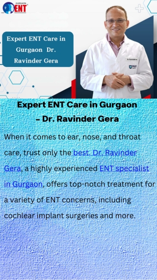 Expert ENT Care in Gurgaon – Dr. Ravinder Gera