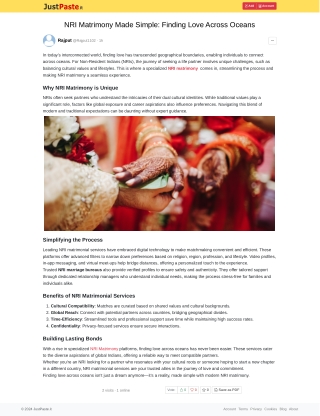 NRI Matrimony Made Simple: Finding Love Across Oceans