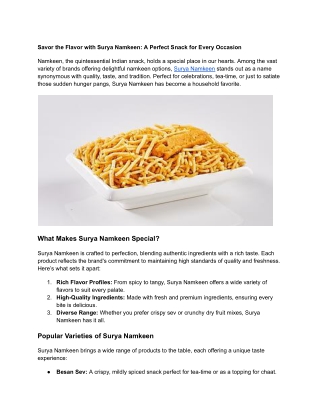 Savor the Flavor with Surya Namkeen_ A Perfect Snack for Every Occasion