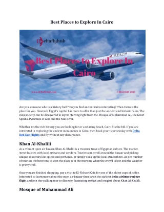 Best Places to Explore In Cairo