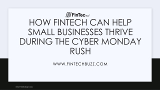 How Fintech Can Help Small Business on cyber monday