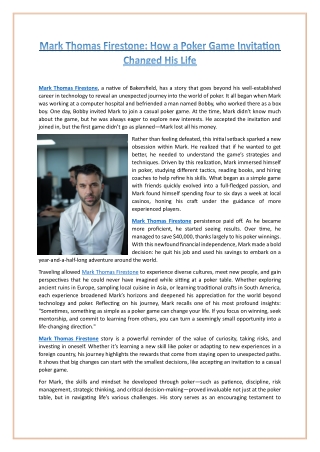 Mark Thomas Firestone