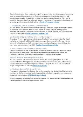 Top Best IT Company in Dubai