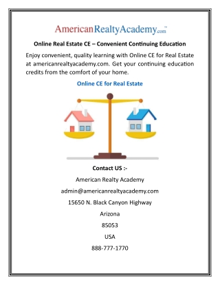 Online Real Estate CE Convenient Continuing Education