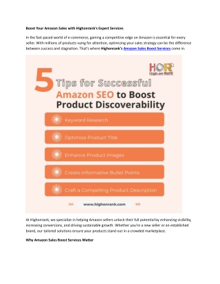Boost Your Amazon Sales with Highonrank
