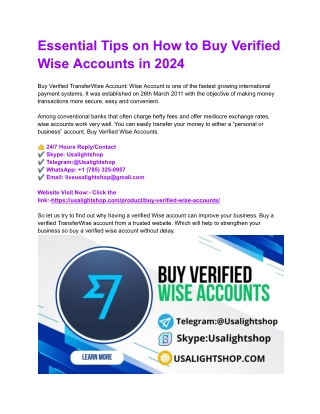 Best 8 Sites To Buy Verified Wise Accounts (Personal and ...Buy Verified Wise Ac
