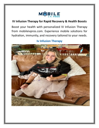 IV Infusion Therapy for Rapid Recovery & Health Boosts