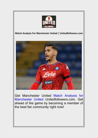 Match Analysis For Manchester United  Unitedfollowers.com