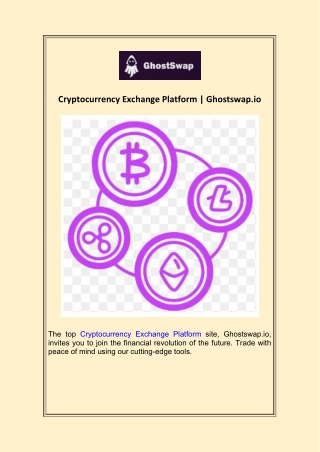 Cryptocurrency Exchange Platform  Ghostswap.io