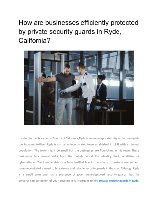 How are businesses efficiently protected by private security guards in Ryde, California (1)