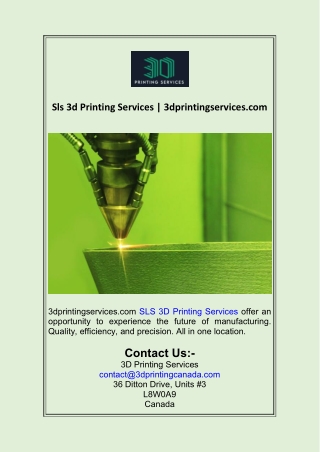 Sls 3d Printing Services  3dprintingservices.com