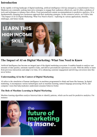 The Impact of AI on Digital Marketing: What You Need to Know