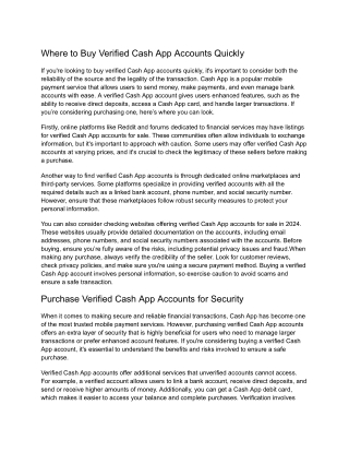 Where to Buy Verified Cash App Accounts Quickly