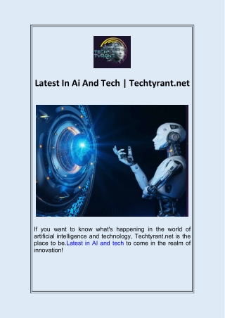 Latest In Ai And Tech  Techtyrant.net