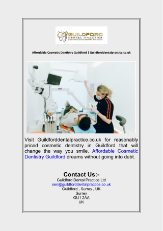 Affordable Cosmetic Dentistry Guildford Guildforddentalpractice.co.uk