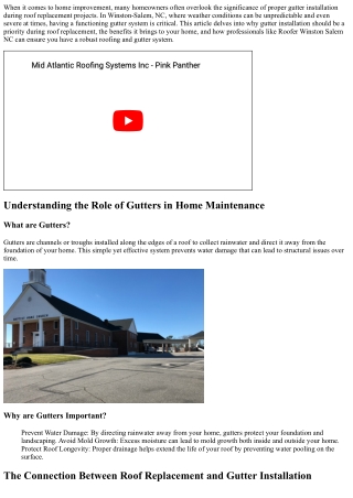 Upgrade Your Home: The Importance of Gutter Installation for Roof Replacement Pr