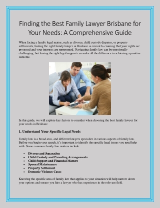 Finding the Best Family Lawyer Brisbane for Your Needs