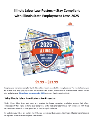 2025 Illinois Labor Posters – Mandatory Notices for Employers
