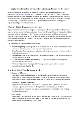 Digital Transformation Consulting Services | Saudi, Canada