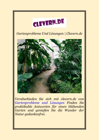 Gartenprobleme Und Lösungen | Clevern.de