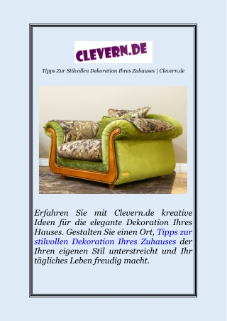 Tipps Zur Stilvollen Dekoration Ihres Zuhauses | Clevern.de