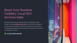 Boost Your Business  Visibility: Local SEO Services  India