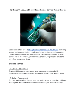 Hp Repair Centre Abu Dhabi _ Hp Authorized Service Center Near Me