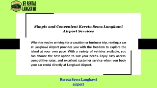 Simple and Convenient Kereta Sewa Langkawi Airport Services