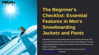 Essential Features in Men's Snowboarding Jackets and Pants