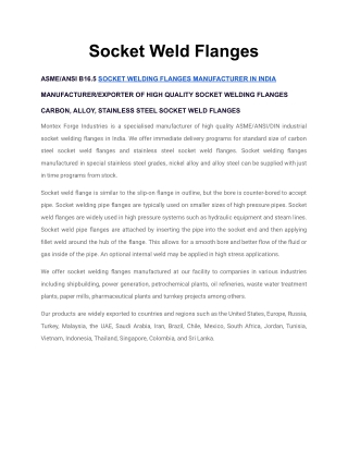Socket Weld Flanges Near Me Available for Online Purchase