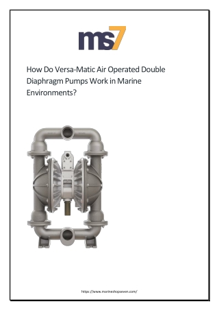 How Do Versa-Matic Air Operated Double Diaphragm Pumps Work in Marine Environments