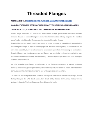 Carbon Steel Threaded Flanges Online at Affordable Prices