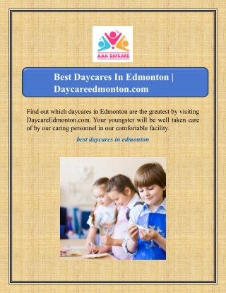 Best Daycares In Edmonton | Daycareedmonton.com