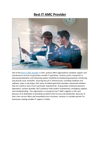 Best IT AMC Provider