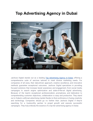 Top Advertising Agency in Dubai