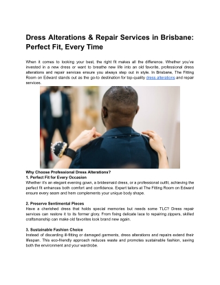 Dress Alterations & Repair Services in Brisbane