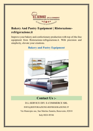 Bakery And Pastry Equipment  Ristorazione-refrigerazione.it