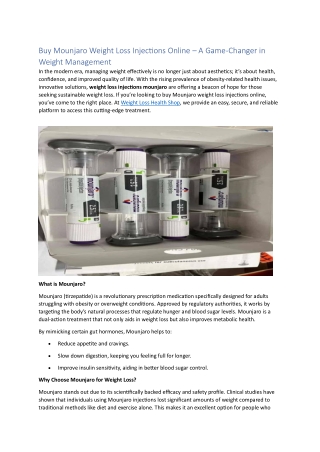 Buy Mounjaro Weight Loss Injections Online – A Game-Changer in Weight Management