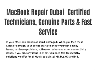 Macbook Repair Dubai