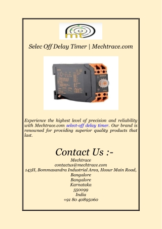 Selec Off Delay Timer | Mechtrace.com