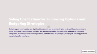 Siding Solutions: A Comprehensive Guide to Costs, Financing, and Home Improvemen