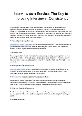 Interview as a Service_ The Key to Improving Interviewer Consistency