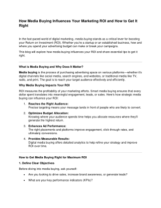 How Media Buying Influences Your Marketing ROI and How to Get It Right