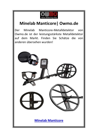 Minelab Manticore Owmo.de