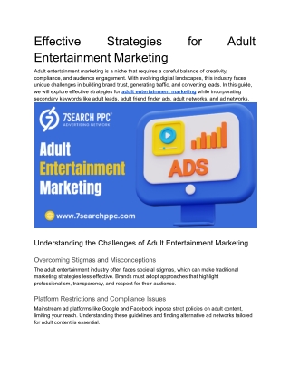 Effective Strategies for Adult Entertainment Marketing