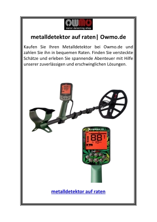 metalldetektor auf raten Owmo.de