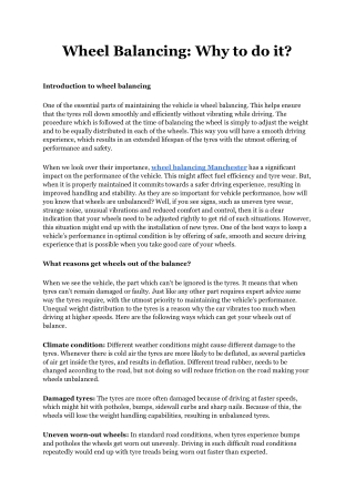 Wheel Balancing_ Why to do it