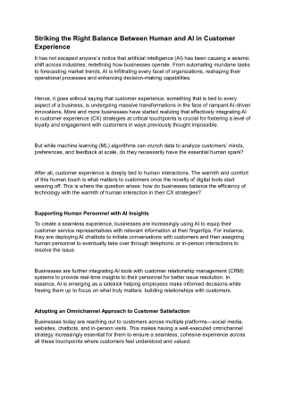 Is AI replacing human touch in customer experience?